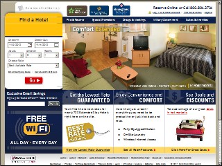 Web site www.extendedstayhotels.com, Extended Stay Deluxe