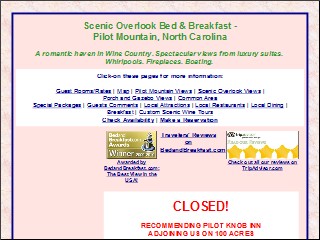 Web site www.scenicoverlook.com, Scenic Overlook B & B
